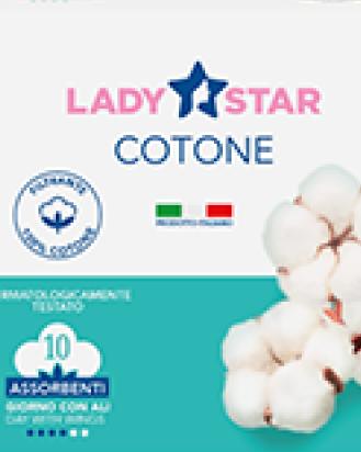 ASSORBENTI ESTERNI LADYSTAR COTONE GIORNO ALI 10 PEZZI - Farmamood