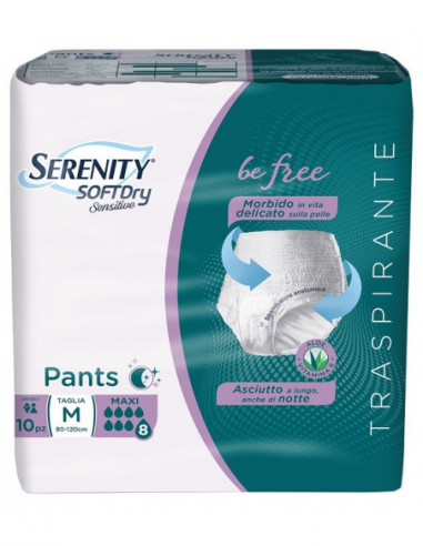 SERENITY PANTS SD SENSITIVE BE FREE MAXI M 10 PEZZI - Farmamood