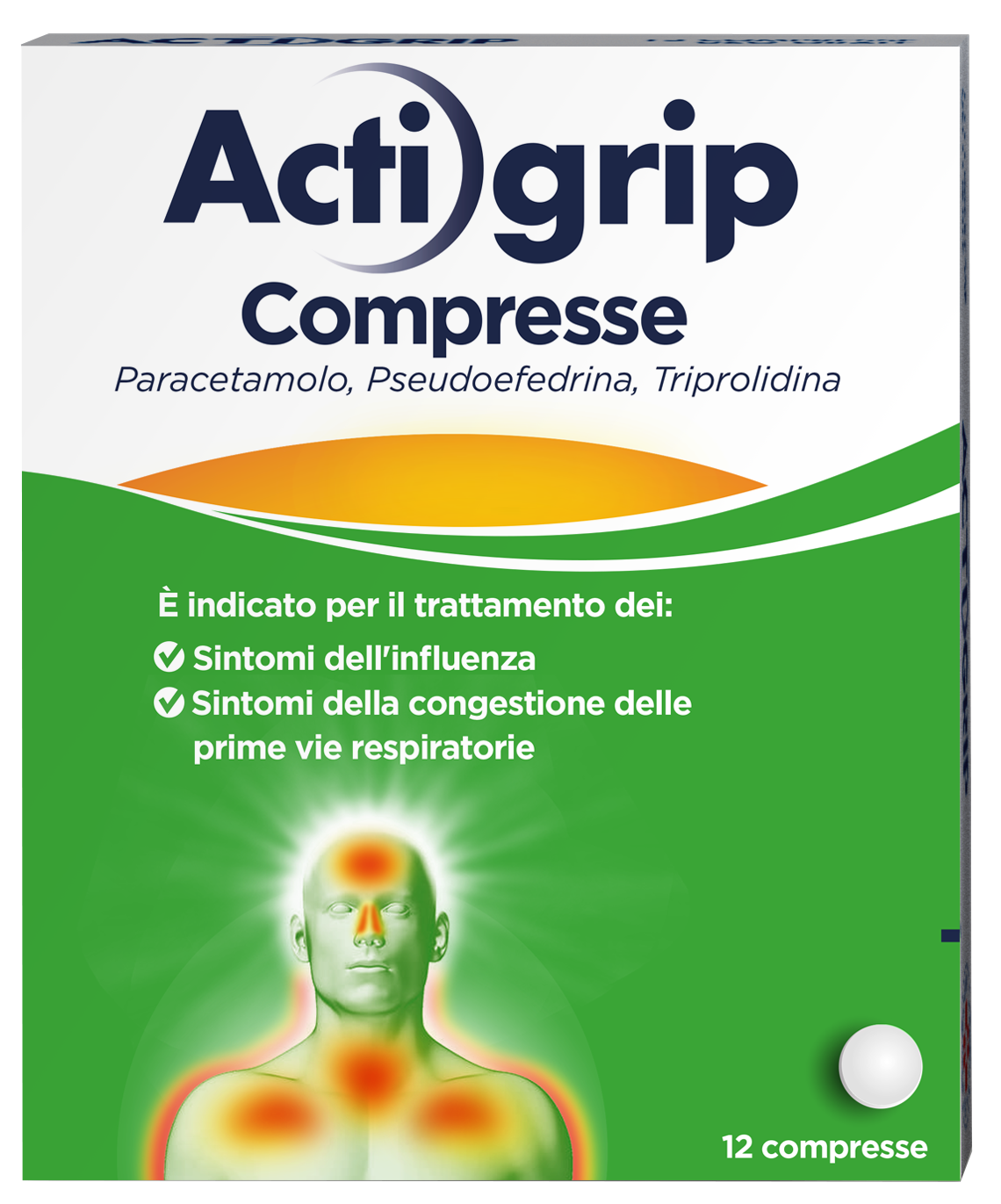 ACTIGRIP*12CPR 2,5+60+500MG - Farmamood