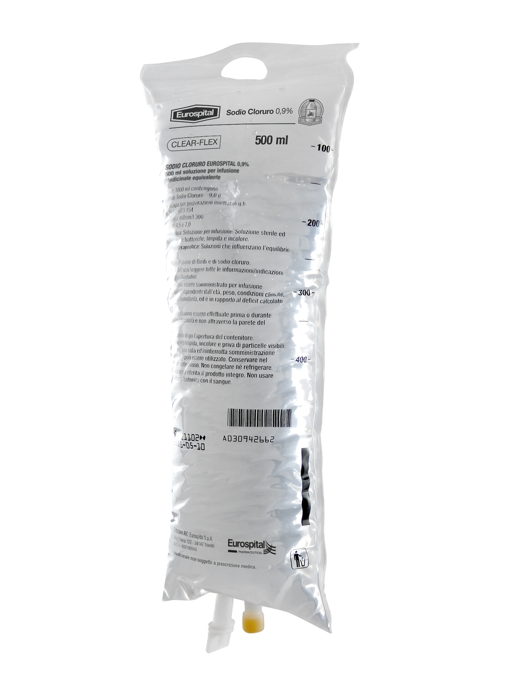 SODIO CLORURO EUROS*0,9% 500ML - Farmamood