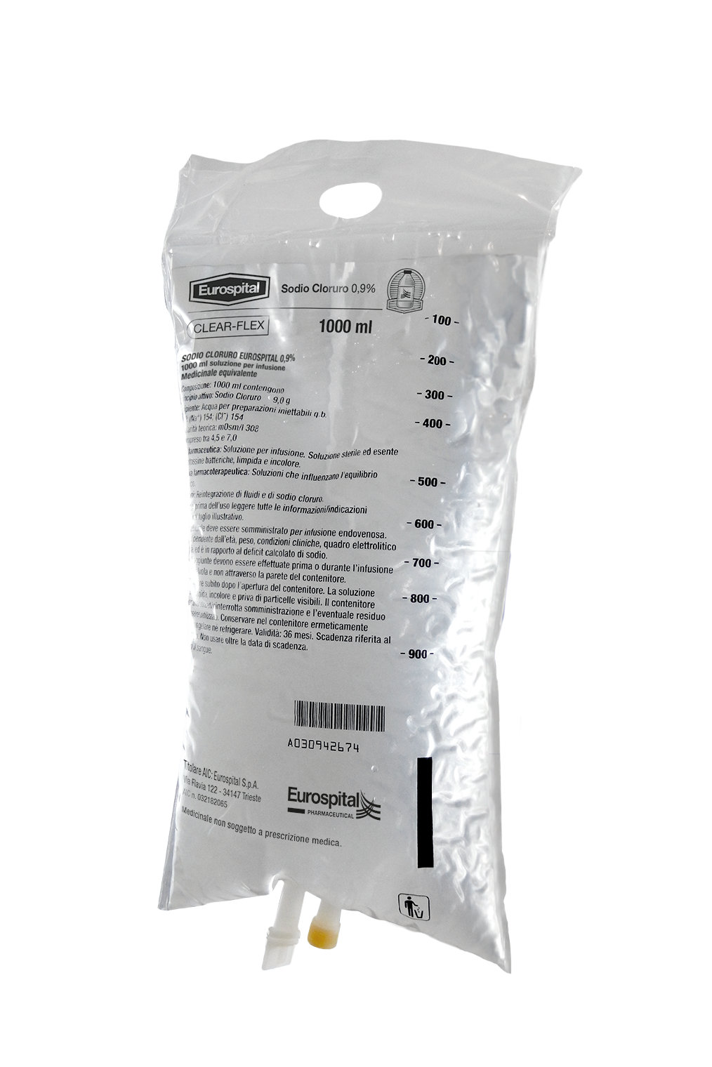 SODIO CLORURO EUROS*0,9%1000ML - Farmamood