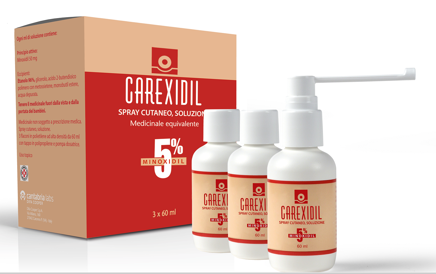 CAREXIDIL*3FL SOLUZ CUT 60ML5% - Farmamood
