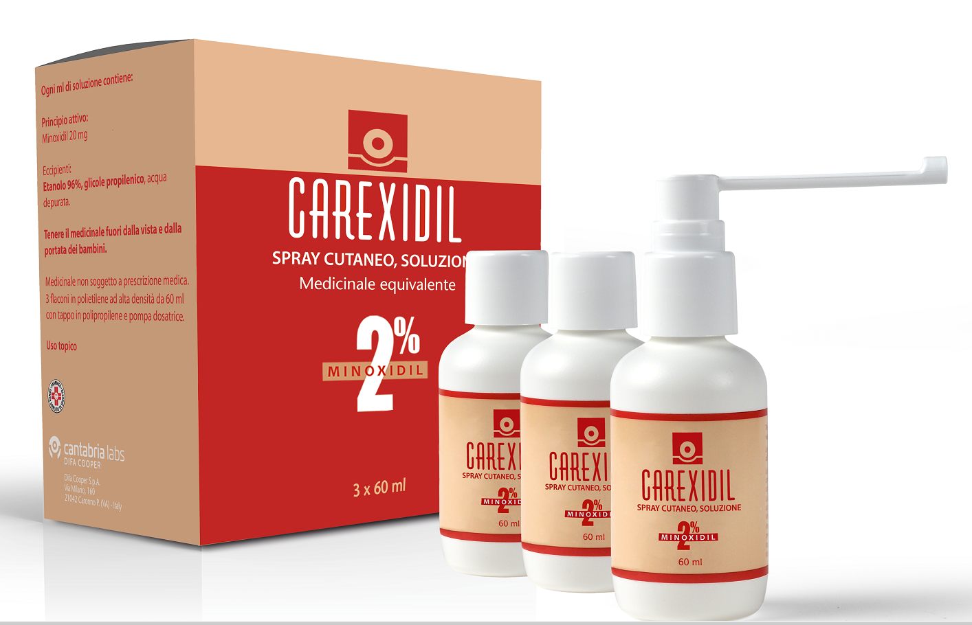 CAREXIDIL*3FL SOLUZ CUT 60ML2% - Farmamood
