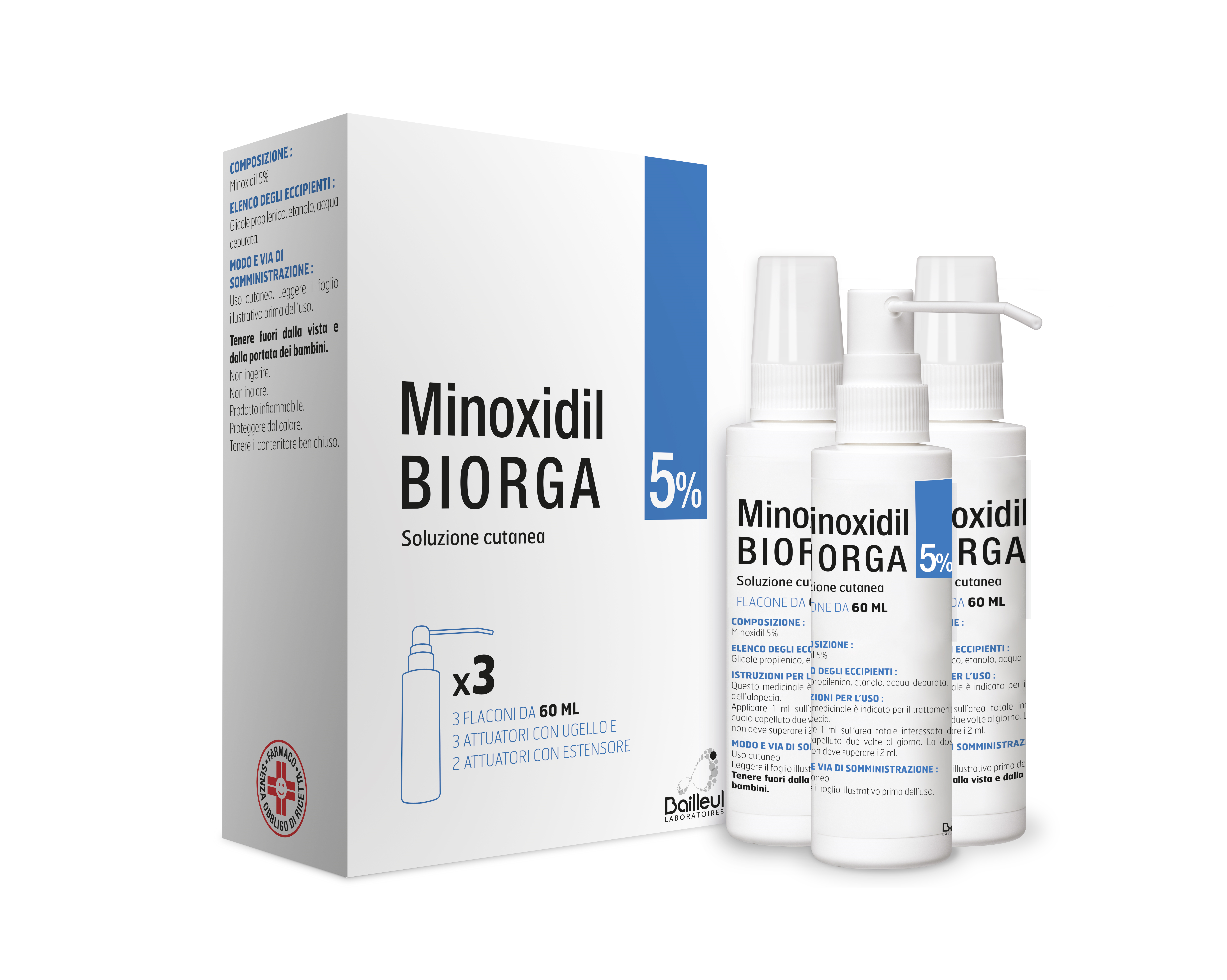 MINOXIDIL BIORGA*SOL CUT 3FL5% - Farmamood