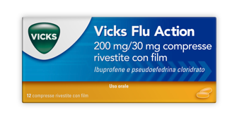 VICKS FLU ACTION*12CPR200+30MG - Farmamood