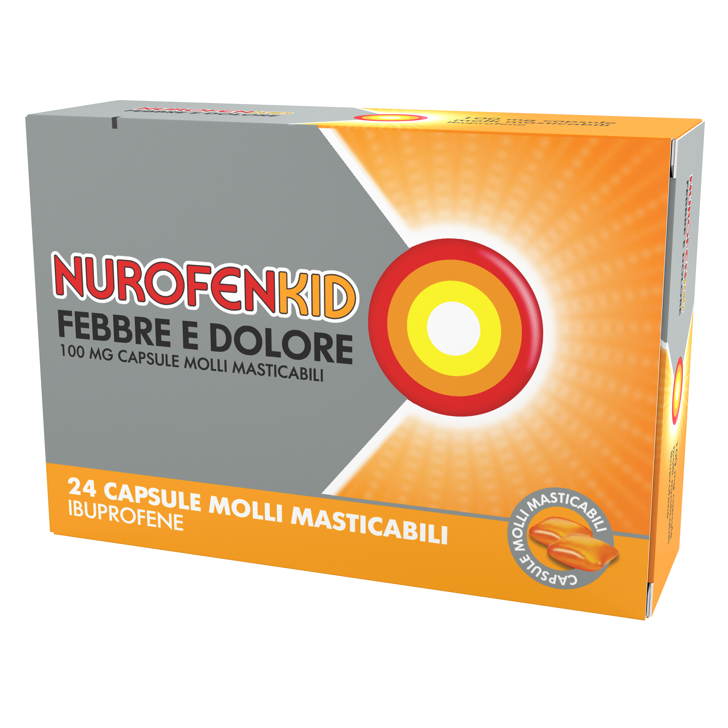 NUROFENKID FEBBRE D*24CPS100MG - Farmamood