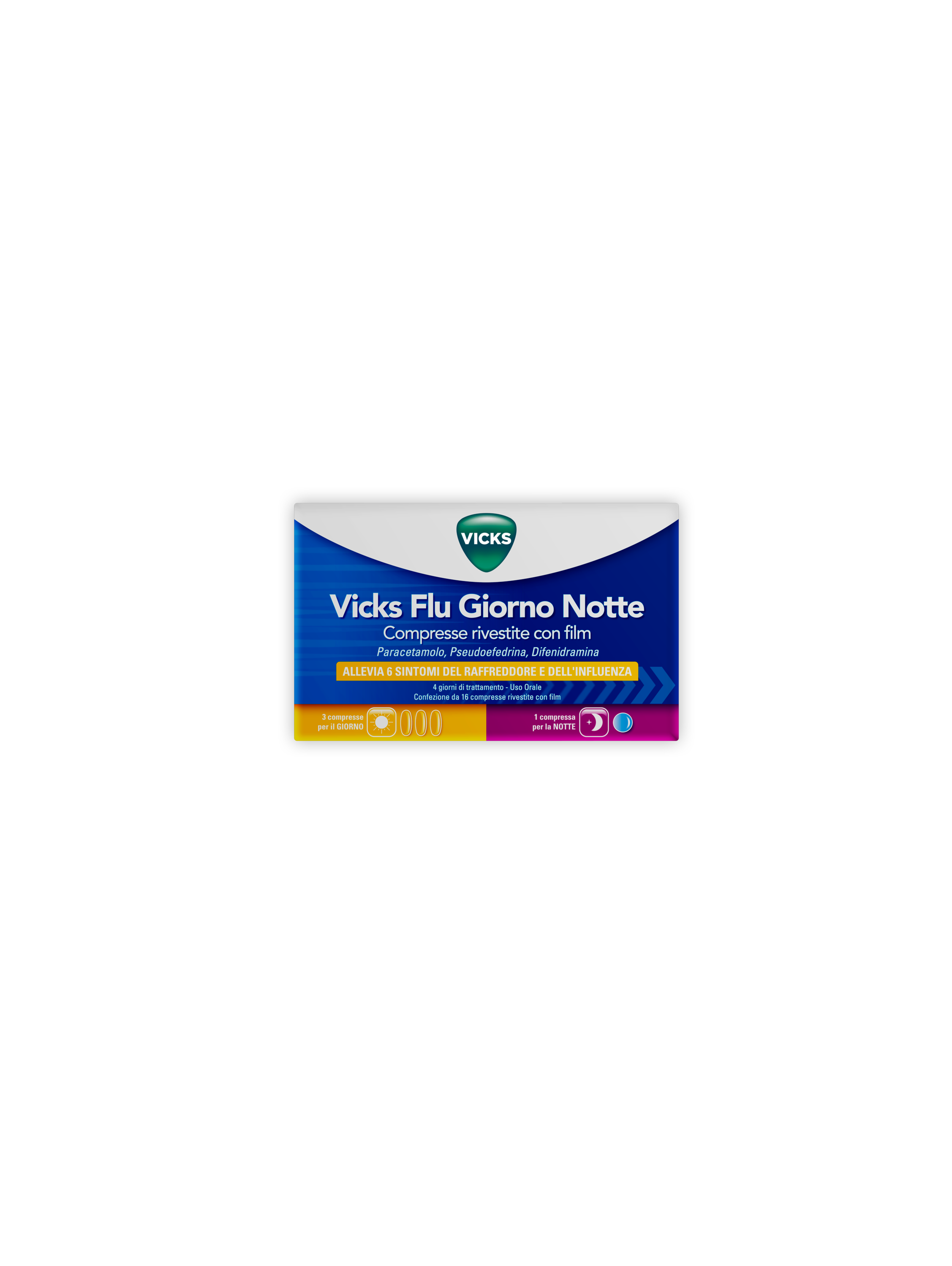VICKS FLU GIORNO NOTTE*12+4CPR - Farmamood