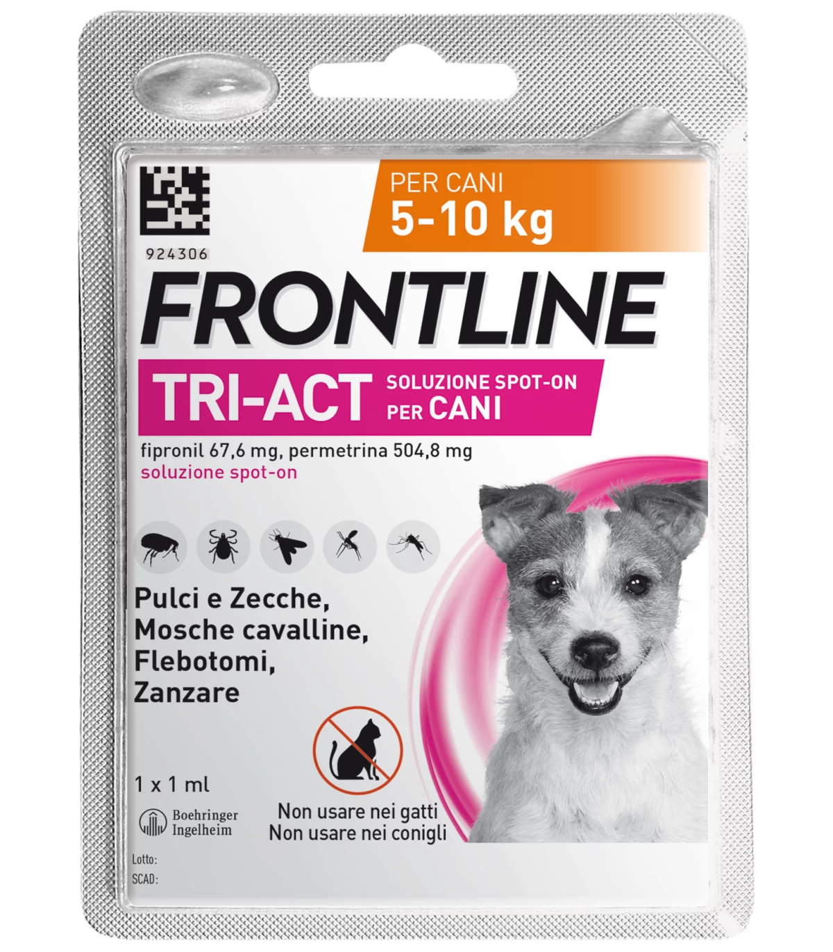 FRONTLINE TRI-ACT*1PIP 5-10KG - Farmamood