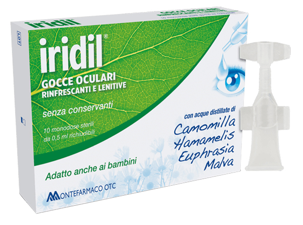 GOCCE OCULARI IRIDIL 10 AMPOLLE MONODOSE RICHIUDIBILI 0,5 ML - Farmamood