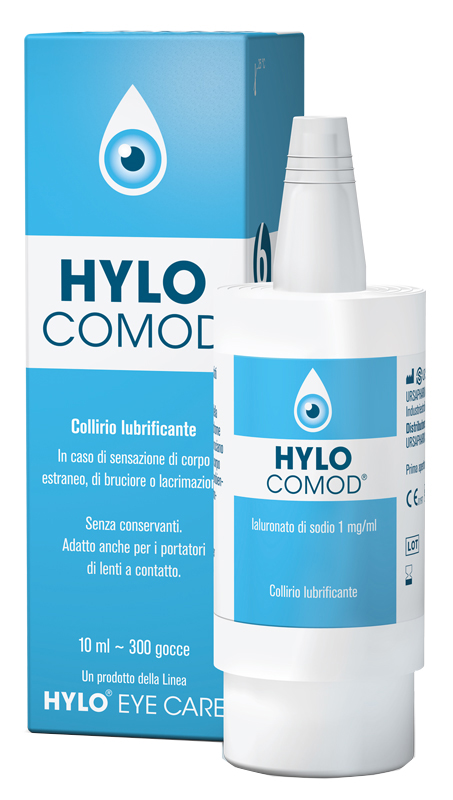 HYLO-COMOD GOCCE OCULARI IALURONATO DI SODIO 0,1%  FLACONCINO 10 ML - Farmamood