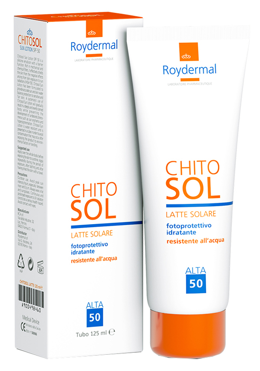 CHITOSOL LATTE SOLARE FP 50 TUBO 125 ML - Farmamood