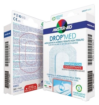 MEDICAZIONE COMPRESSA AUTOADESIVA DERMOATTIVA IPOALLERGENICA AERATA MASTER-AID DROP MED 10X6 5 PEZZI - Farmamood