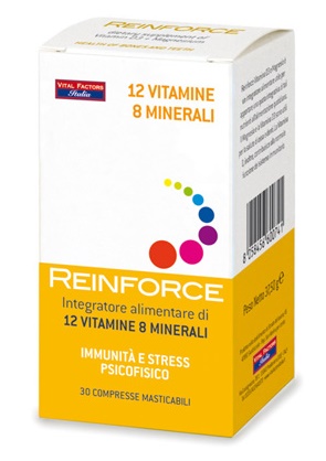 REINFORCE 12 VITAMINE + 8 MINERALI 30 COMPRESSE MASTICABILI - Farmamood