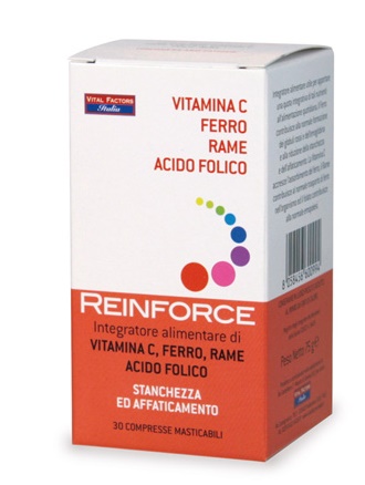 REINFORCE FERRO + RAME + VITAMINA C 30 COMPRESSE MASTICABILI - Farmamood