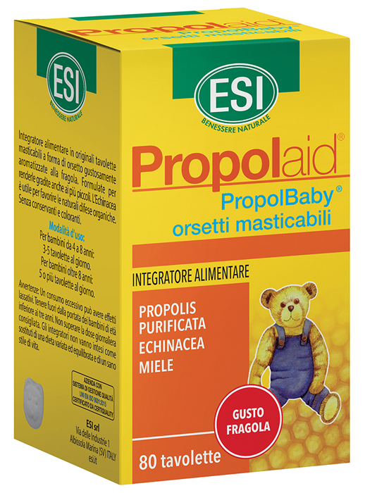 ESI PROPOLAID PROPOLBABY ORSETTI 80 COMPRESSE MASTICABILI - Farmamood