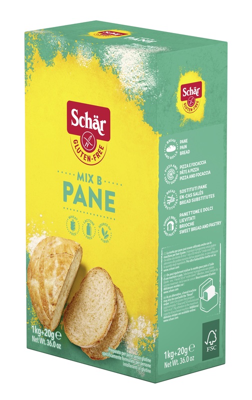 SCHAR MIX B PREPARATO PANE SENZA LATTOSIO 1 KG + 20 G - Farmamood