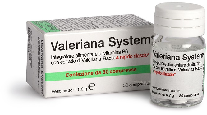 VALERIANA SYSTEM 30 COMPRESSE - Farmamood