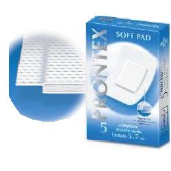 GARZA PRONTEX SOFT PAD COMPRESSA 5X7 CM 5 PEZZI - Farmamood