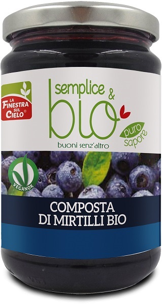 COMPOSTA DI MIRTILLI BIO CON POLPA DI MELA 320 G - Farmamood