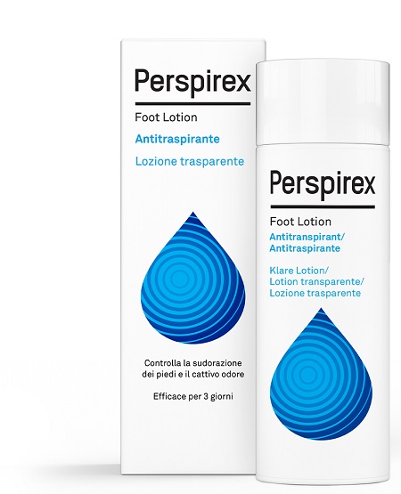 PERSPIREX FOOT LOTION ANTITRASPIRANTE LOZIONE TRASPARENTE SUDORAZIONE E CATTIVO ODORE PIEDI 100 ML - Farmamood
