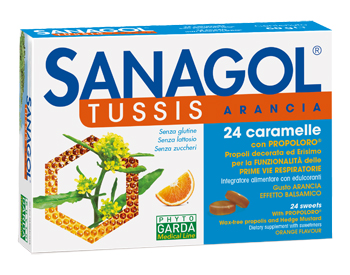 SANAGOL TUSSIS ARANCIA 24 CARAMELLE - Farmamood