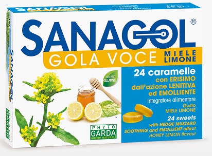 SANAGOL GOLA VOCE MIELE LIMONE 24 CARAMELLE - Farmamood