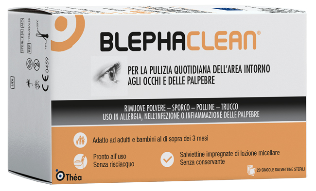 BLEPHACLEAN GARZE OCULARI STERILI A BASE DI ACIDO IALURONICO 20 PEZZI - Farmamood