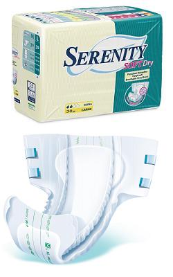PANNOLONE PER INCONTINENZA SERENITY SOFTDRY FORMATO EXTRA TAGLIA MEDIUM 30 PEZZI - Farmamood