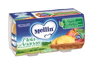 MELLIN OMOGENEIZZATO MELA ANANAS 100 G 2 PEZZI - Farmamood