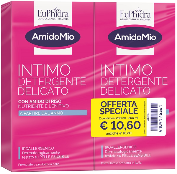 EUPHIDRA ABBINATA INTIMO DETERGENTE DELICATO 200 ML + 200 ML - Farmamood