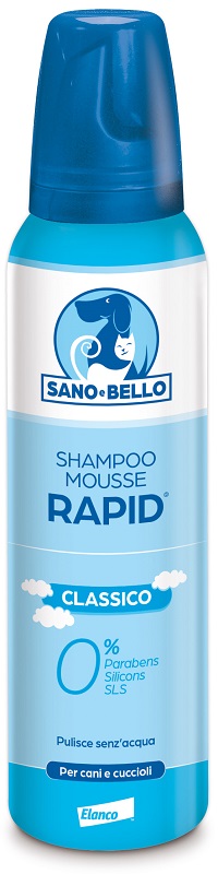 SANO E BELLO SHAMPOO MOUSSE RAPID CLASSICO FLACONE 300 ML PER LAVAGGIO SENZ'ACQUA - Farmamood