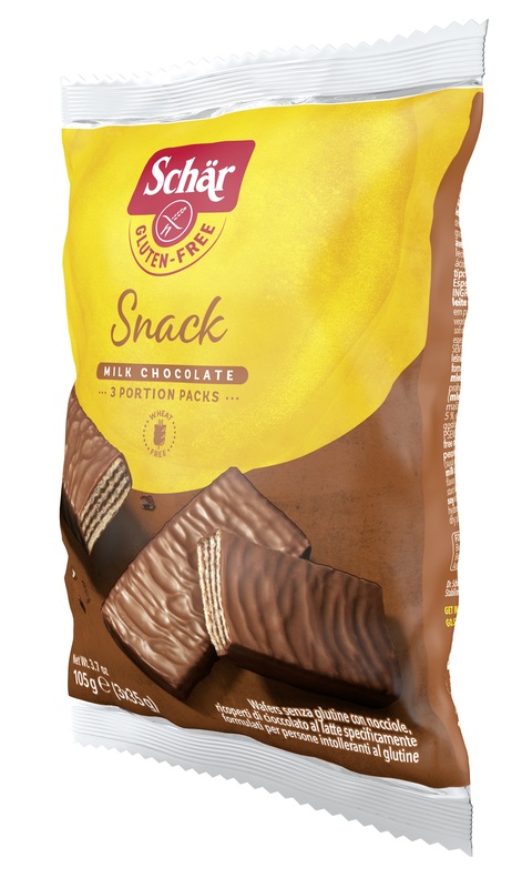 SCHAR SNACK CON CIOCCOLATO AL LATTE E NOCCIOLE 3 WAFER X 35 G - Farmamood