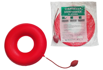CIAMBELLA GONFIABILE PER INVALIDI IN GOMMA ROSSA TEAM DELUXE CON POMPA 40CM DIAMETRO - Farmamood