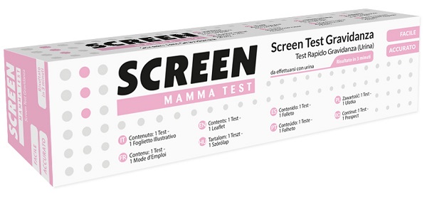 TEST PRECOCE CHE RILEVA L'ORMONE HCG NELL'URINA INDIVIDUANDO LO STATO DI GRAVIDANZA 1 PEZZO SCREEN MAMMA TEST GRAVIDANZA - Farmamood
