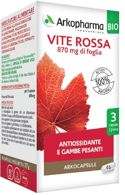 ARKO CAPSULE VITE ROSSA BIO 45 CAPSULE - Farmamood