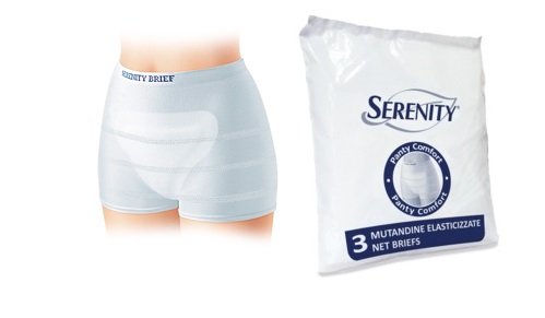 MUTANDINA A RETE PER INCONTINENZA SERENITY PANTY COMFORT L 3 PEZZI - Farmamood