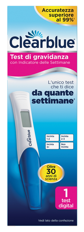 TEST DI GRAVIDANZA CLEARBLUE CON INDICATORE DELLE SETTIMANE 1 PEZZO - Farmamood