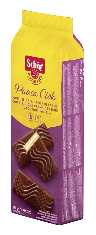 SCHAR PAUSA CIOK MERENDINE DI PAN DI SPAGNA CON CREMA DI LATTE 10 PEZZI DA 35 G - Farmamood