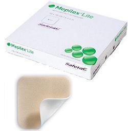 SCHIUMA DI POLIURETANO ASSORBENTE SOTTILE CON STRATO DI CONTATTO IN SILICONE MORBIDO MEPILEX LITE 15X15 5 PEZZI - Farmamood
