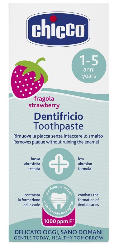 CHICCO DENTIFRICIO FRAGOLA 50 ML 12M+ CON FLUORO - Farmamood
