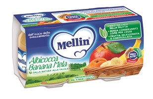 MELLIN OMOGENEIZZATO ALBICOCCA BANANA MELA 100 G 2 PEZZI - Farmamood