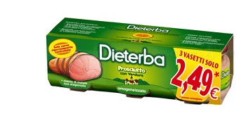 DIETERBA OMOGENEIZZATO PROSCIUTTO 3 PEZZI 80 G - Farmamood