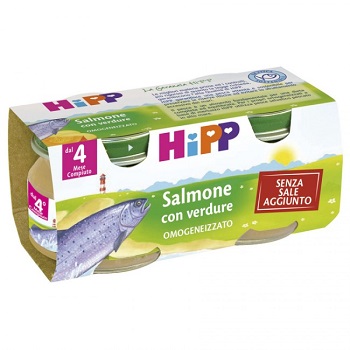 HIPP OMOGENEIZZATO SALMONE CON VERDURE 2X80 G - Farmamood