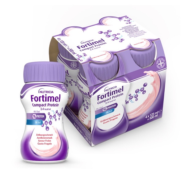 FORTIMEL COMPACT PROTEIN FRAGOLA 4 X 125 ML - Farmamood