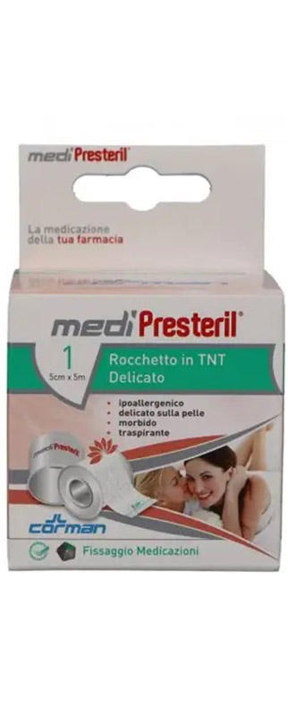 CEROTTO IN ROCCHETTO IN TNT MEDIPRESTERIL DELICATO M5X5CM - Farmamood
