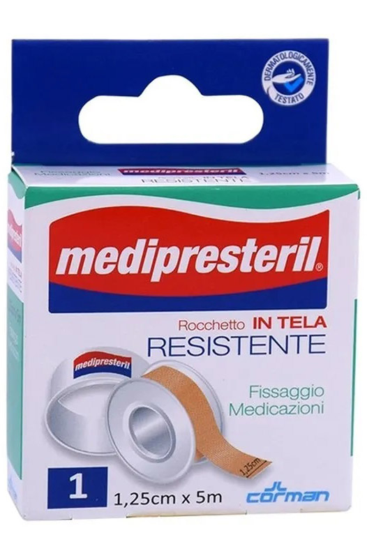 CEROTTO IN ROCCHETTO MEDIPRESTERIL IN TELA RESISTENTE M5X1,25CM - Farmamood