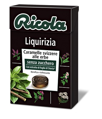 RICOLA LIQUIRIZIA SENZA ZUCCHERO 50 G - Farmamood