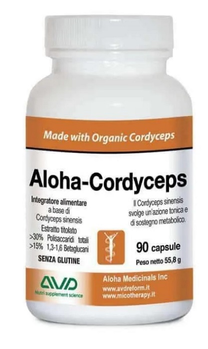 ALOHA CORDYCEPS 90 CAPSULE FLACONE 55,8 G - Farmamood