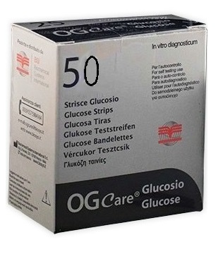 STRISCE MISURAZIONE GLICEMIA OGCARE 50 PEZZI - Farmamood