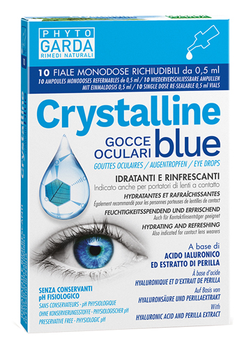 CRYSTALLINE BLUE GOCCE OCULARI MONODOSE 10 FIALE 0,5 ML - Farmamood